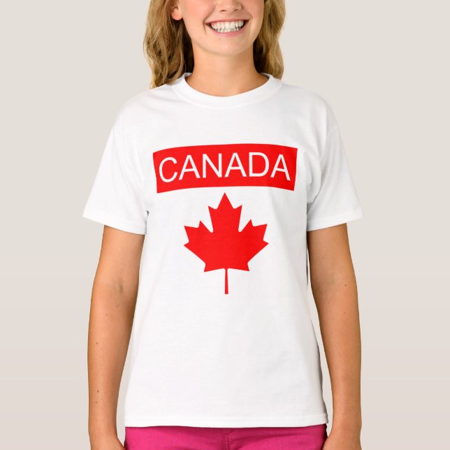 Canada Maple Leaf Girl's T-Shirt (Front)