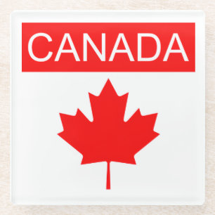 Canada Maple Leaf Glass Coaster