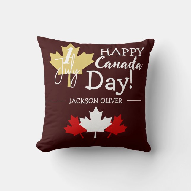 Canada Maple Leaf, Happy canada day, 1st of July Cushion (Front)