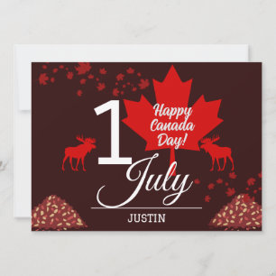Canada Maple Leaf, Happy canada day, 1st of July Holiday Card