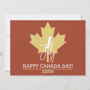 Canada Maple Leaf, Happy canada day, 1st of July Holiday Card