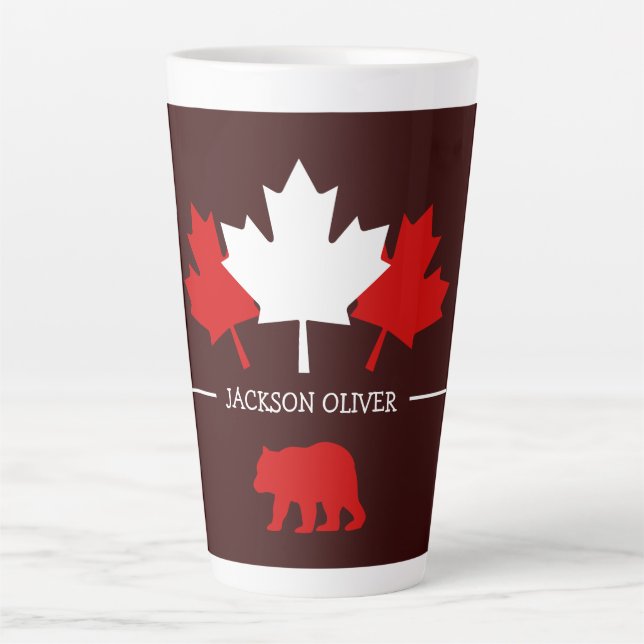 Canada Maple Leaf, Happy canada day, 1st of July Latte Mug (Front)