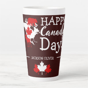 Canada Maple Leaf, Happy canada day, 1st of July Latte Mug