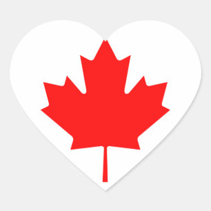Canada Maple Leaf Heart Sticker
