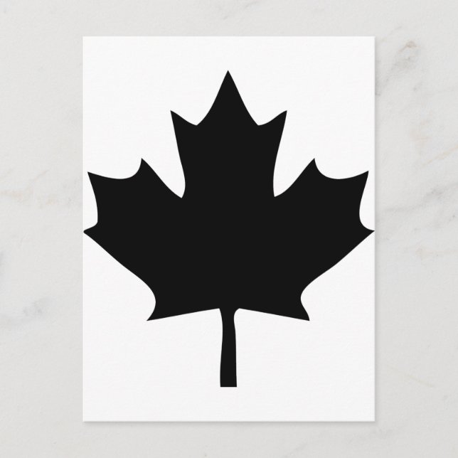 canada maple leaf icon black postcard (Front)