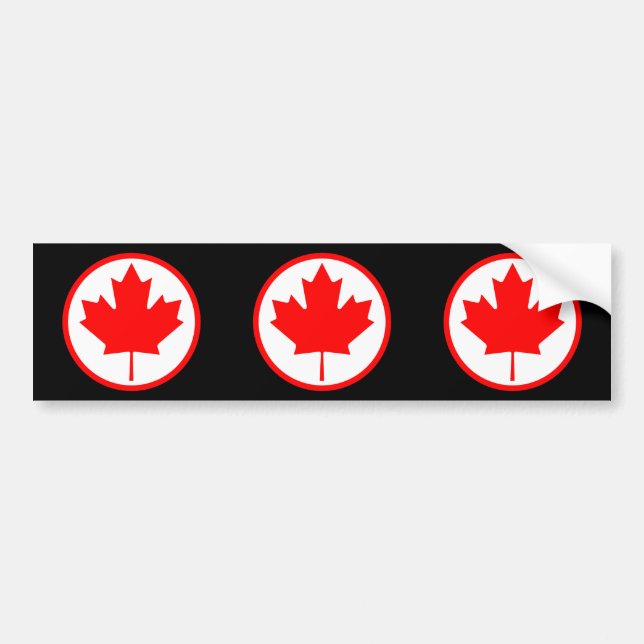 Canada Maple Leaf Inside of a Ring Bumper Sticker (Front)