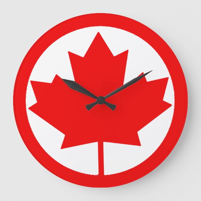 Canada Maple Leaf      Large Clock (Front)