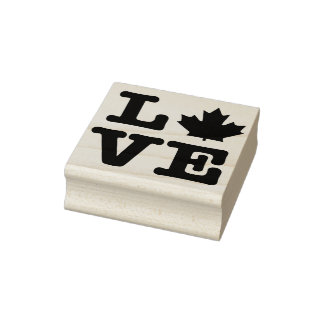 Canada Maple Leaf Love Rubber Stamp