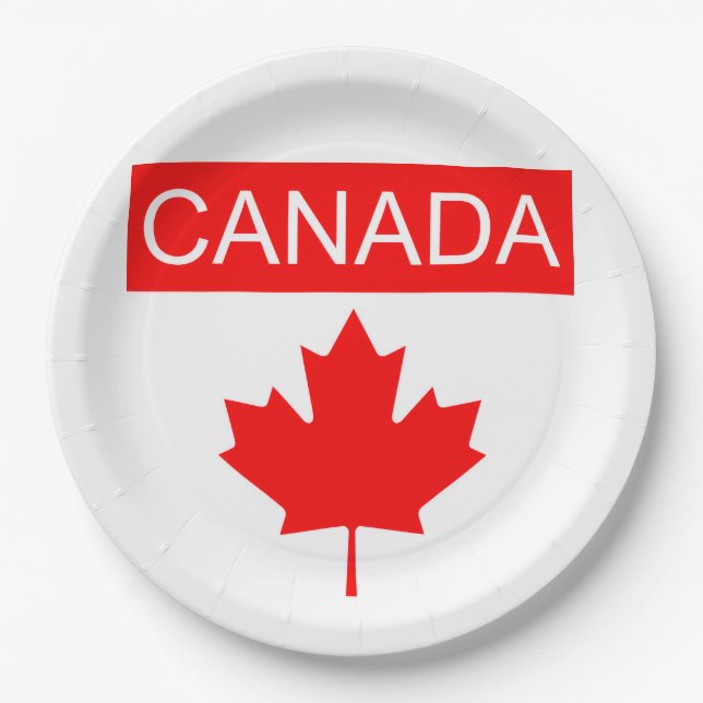 Canada Maple Leaf  Paper Plate (Front)