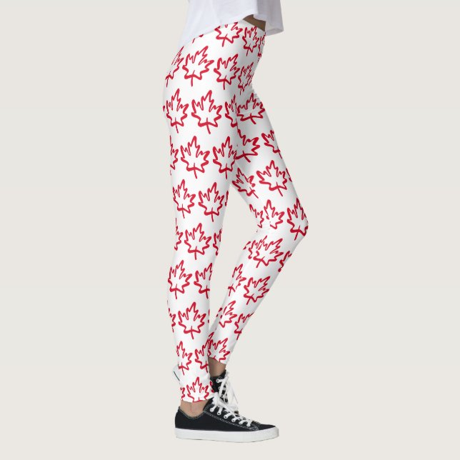 Canada Maple Leaf  Patriotic Free Not For Sale Leggings (Right)