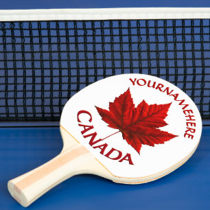 Canada Maple Leaf Ping Pong Paddles Personalised
