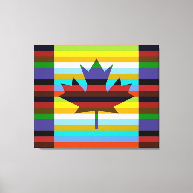 Canada Maple Leaf Pop Art Canvas Print (Front)