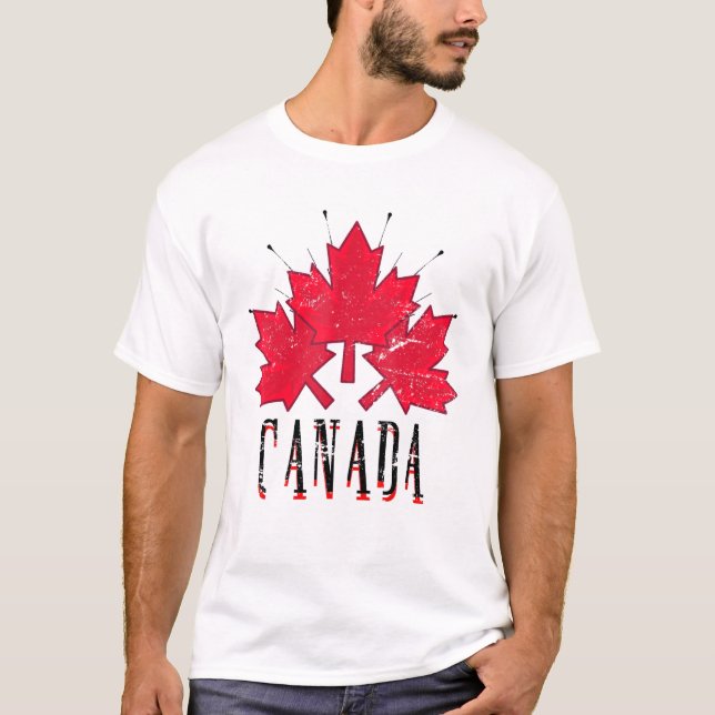 Canada Maple Leaf Proud Canadian Canada T-Shirt (Front)