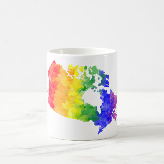 Canada Maple Leaf Rainbow Pride map mug