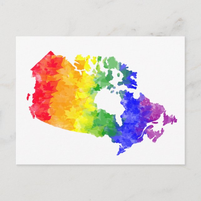 Canada Maple Leaf Rainbow Pride postcard (Front)