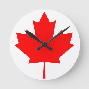 Canada Maple Leaf Round Clock