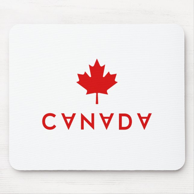 Canada Maple Leaf Upside-Down Lettering Colour Mouse Pad (Front)