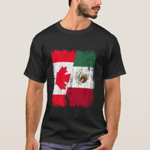 Canada Mexico Half Flag Canadian Mexican Heritage T-Shirt
