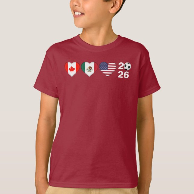 Canada Mexico USA hosting Football Tournament 2026 T-Shirt (Front)