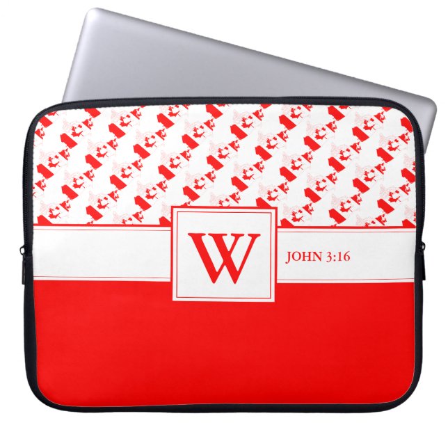 CANADA Monogram Christian Scripture Laptop Laptop Sleeve (Front)