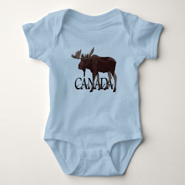 Canada Moose Baby Rompers Baby Canada Souvenirs Bodysuit (Front)