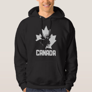 Canada Moose Maple Leaf Pride Vintage Canadian Fla Hoodie
