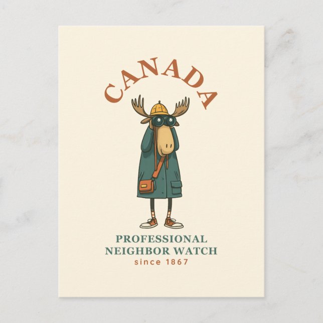 Canada Moose Neighbour Watch Postcard (Front)
