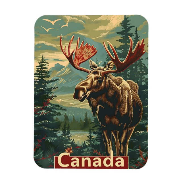 Canada Moose Vintage Magnet (Vertical)