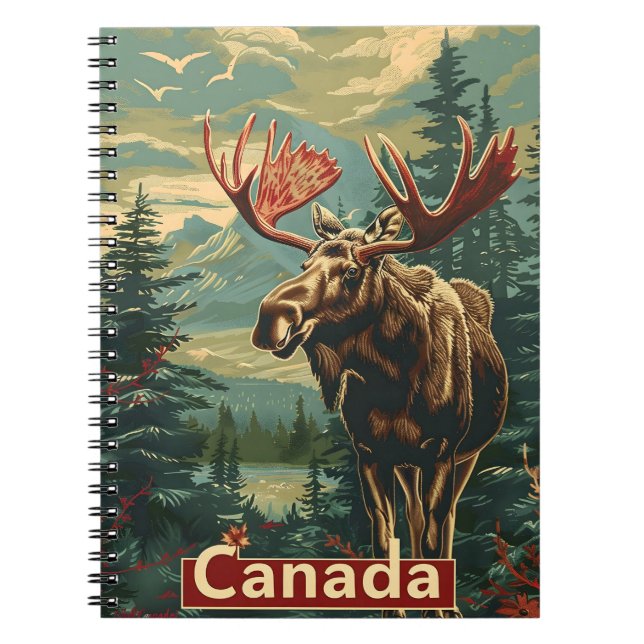 Canada Moose Vintage Notebook (Front)