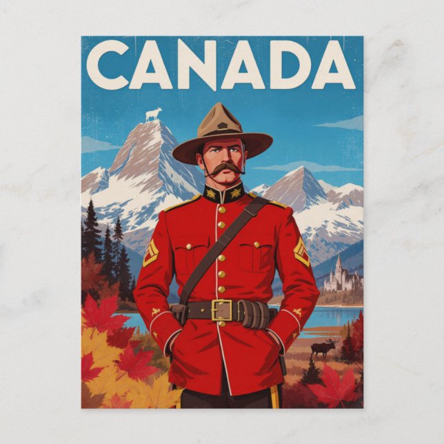 Canada Mountie Vintage Art Postcard (Front)