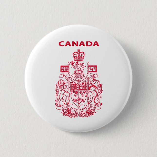 Canada national emblem 6 cm round badge (Front)