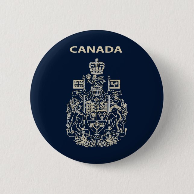 Canada national emblem 6 cm round badge (Front)