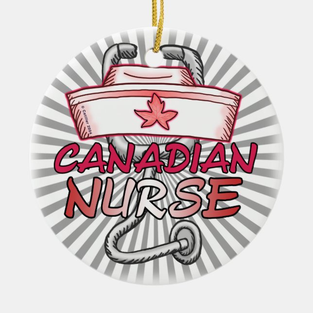 Canada Nurse Ceramic Tree Decoration (Front)