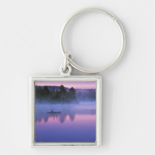 Canada, Ontario, Algonguin Park, Canoeist on Key Ring