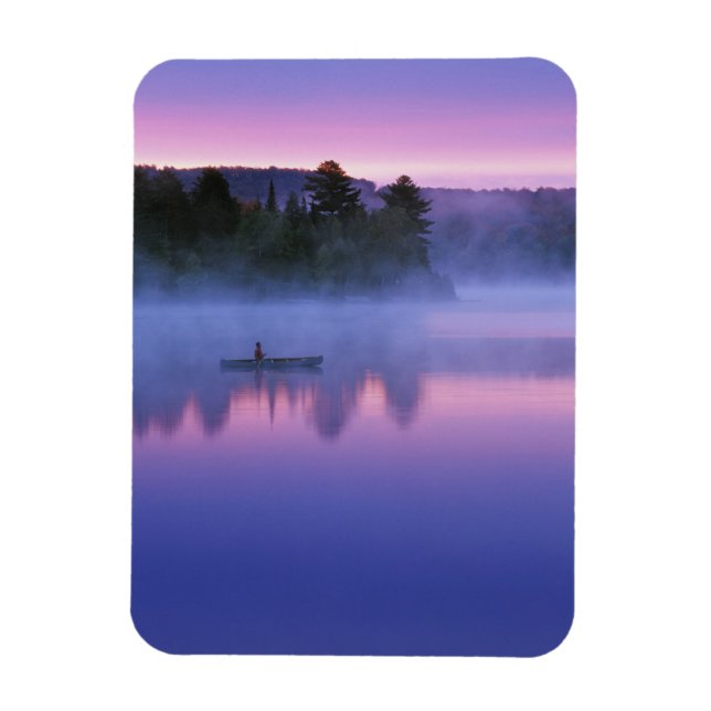 Canada, Ontario, Algonguin Park, Canoeist on Magnet (Vertical)