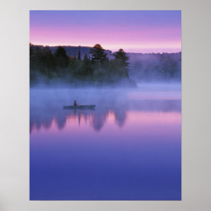 Canada, Ontario, Algonguin Park, Canoeist on Poster