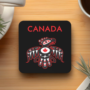 Canada Pacific Northwest Haida Bird Dark Color Coaster