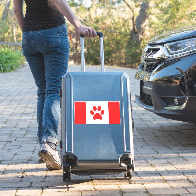Canada Paw Flag - Funny Canadian Flag  (Suitcase Insitu)