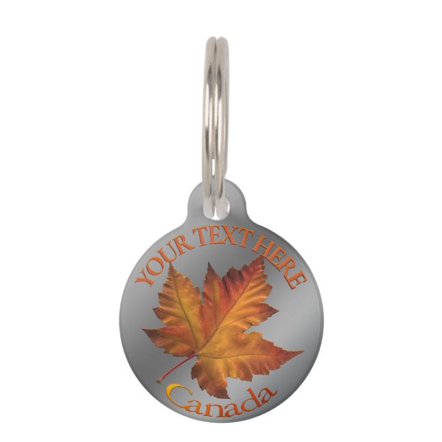 Canada Pet Tag Personalised Canada Maple Leaf Tag (Front)