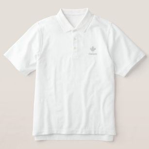 Canada Polo Shirt - White Canadian Maple Shirt
