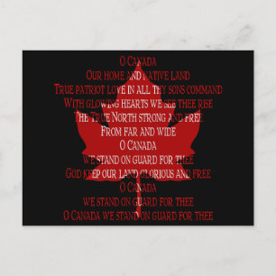 Canada Postcards Canada Anthem Souvenir Postcards