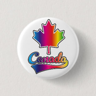Canada Pride rainbow logo 3 Cm Round Badge