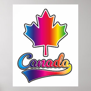 Canada Pride rainbow logo Poster