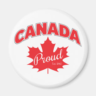 "Canada Proud Est. 1867" With Maple Leaf Graphic Magnet