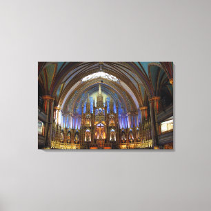 Canada,  Quebec,  Montreal. Interior of Notre 2 Canvas Print