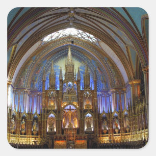 Canada,  Quebec,  Montreal. Interior of Notre 2 Square Sticker