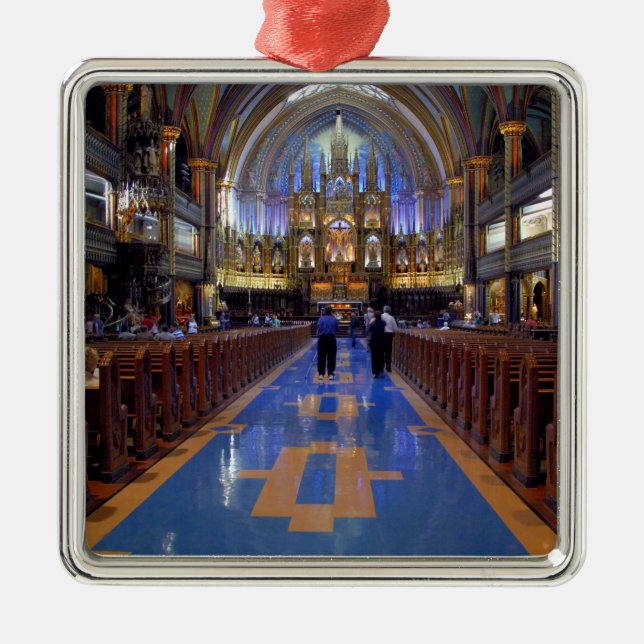 Canada,  Quebec,  Montreal. Interior of Notre 3 Metal Tree Decoration (Front)