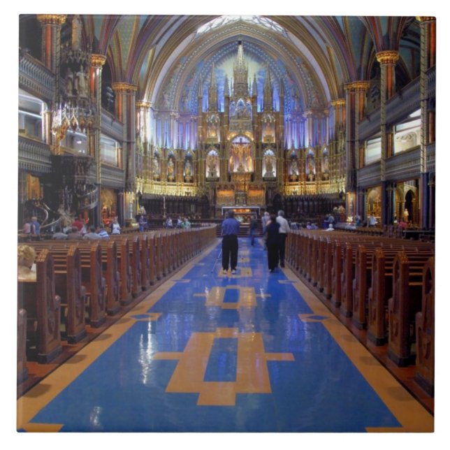 Canada,  Quebec,  Montreal. Interior of Notre 3 Tile (Front)