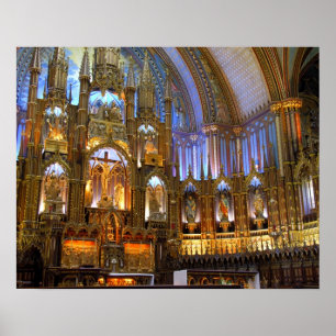 Canada,  Quebec,  Montreal. Interior of Notre Poster