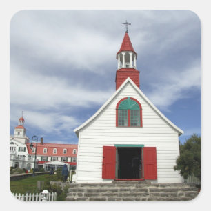 Canada, Quebec, Tadoussac. Petite Chapelle, Square Sticker